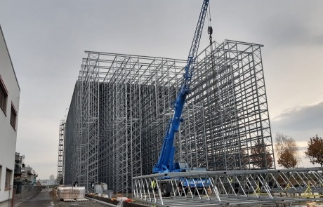 Bau des Hochregallager Kronospan